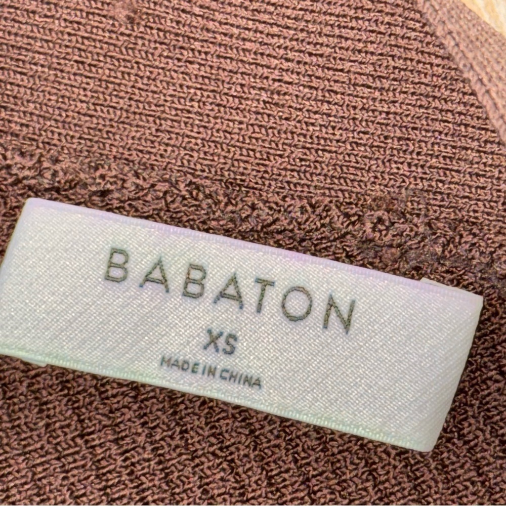 Aritzia Babaton Sculpt Knit Dress Coffee Bean Bodycon Crossover Ftont Mini - Picture 9 of 11
